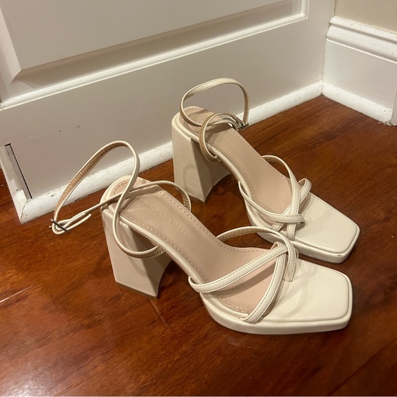 SOLD princess polly cammie heels cream platform sandals strappy white - Picture 4 of 11